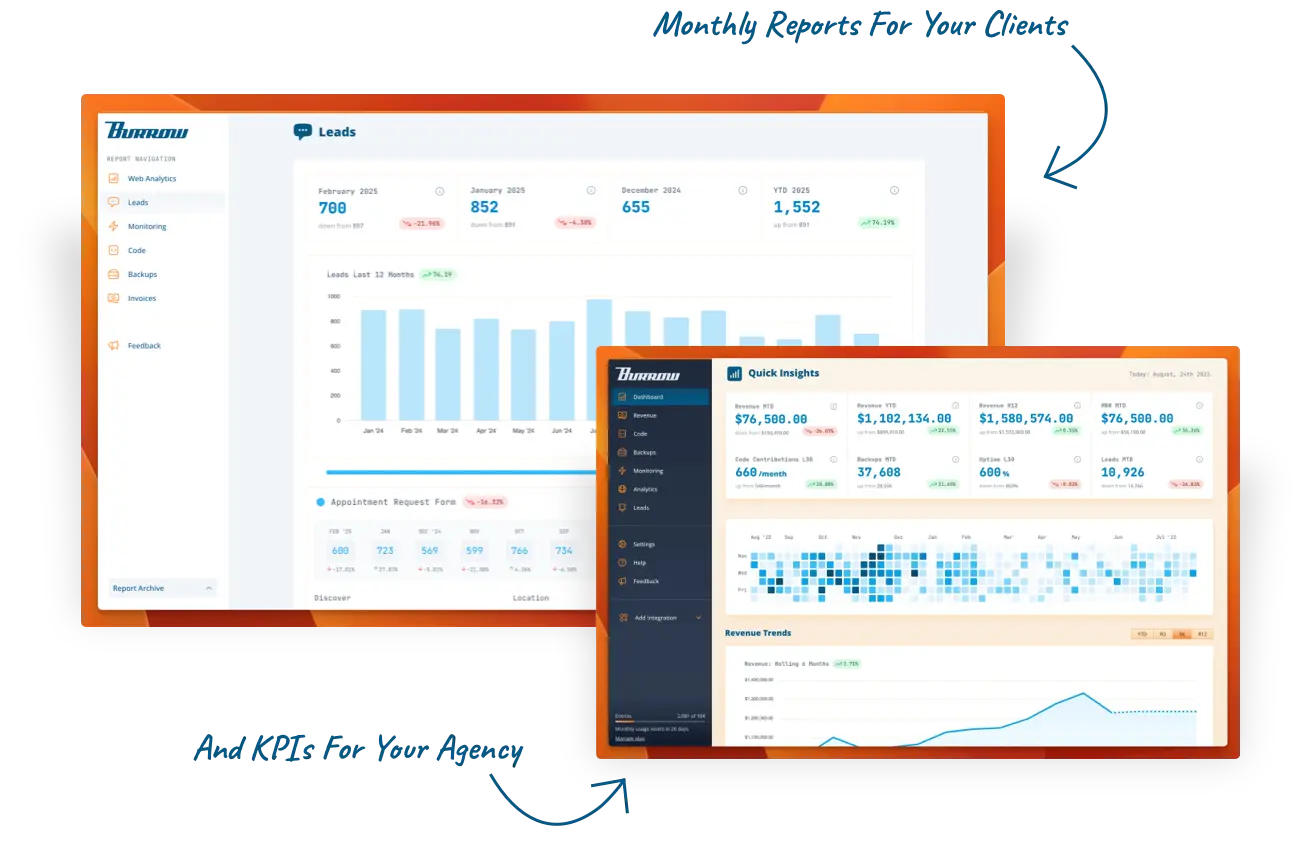 Burrow dashboard interface
